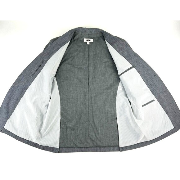 Joseph Abboud Linen Sport Coat Jacket Two Button Gray Black Plaid  Mens Size XL - Picture 12 of 15